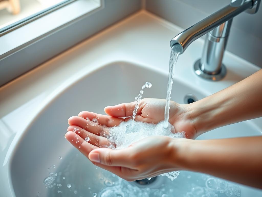 cuci tangan dengan air mengalir