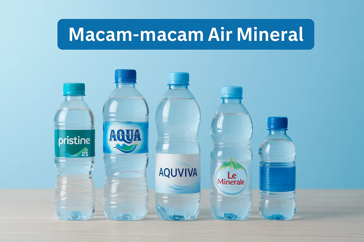 jenis air mineral berdasarkan sumber alami pegunungan dengan kandungan mineral berbeda