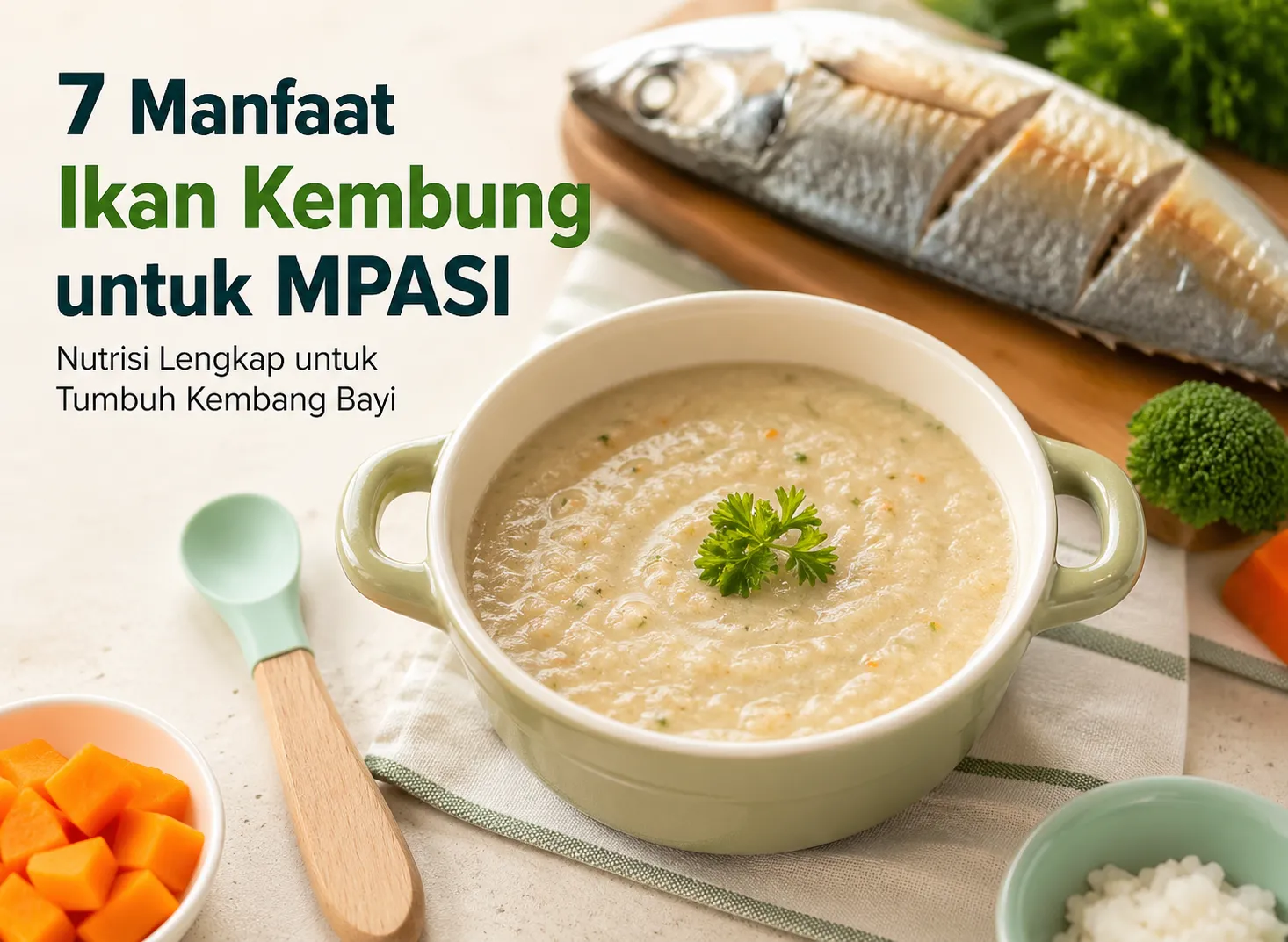 Manfaat ikan kembung untuk mpasi berupa bubur bayi bergizi tinggi dengan kandungan omega-3